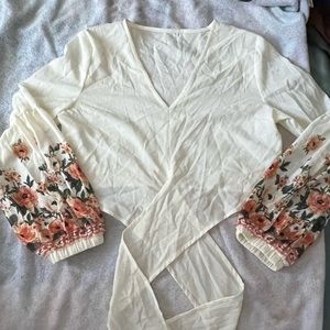 White flower blouse